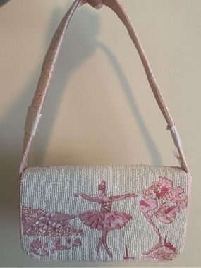 Beaded Pink Ballerina Shoulder Bag